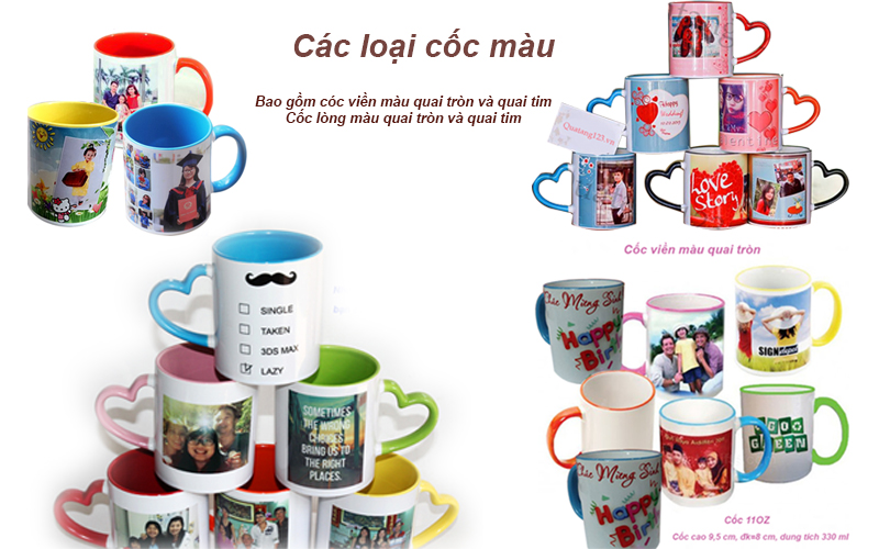 Các loại cốc có màu