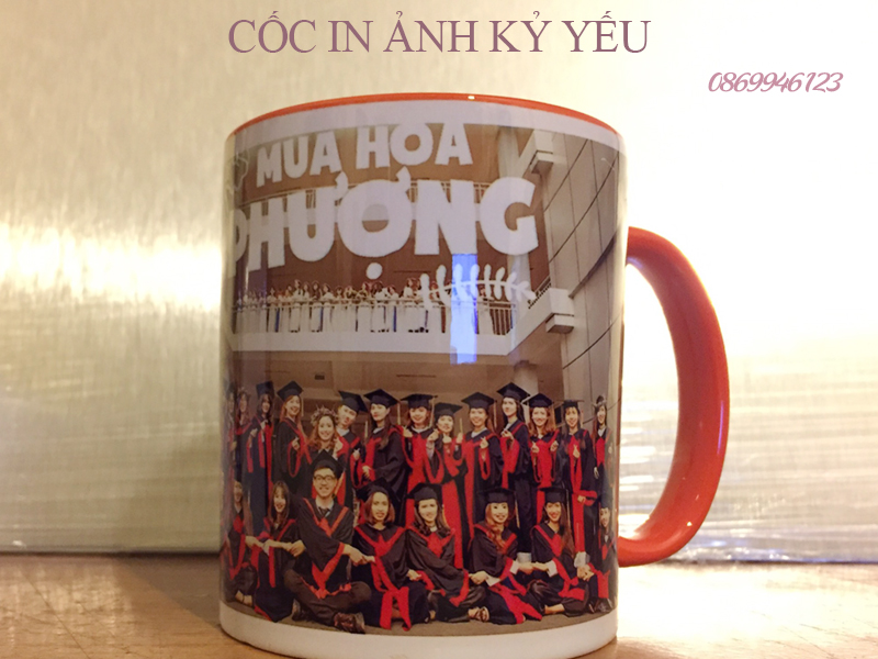 in ảnh kỷ yếu lên cốc