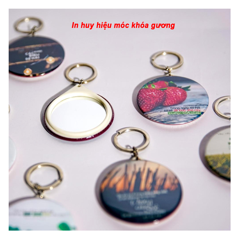 huy hiệu móc khóa gương, phôi huy hiệu móc khóa gương, cung cấp phôi huy hiệu