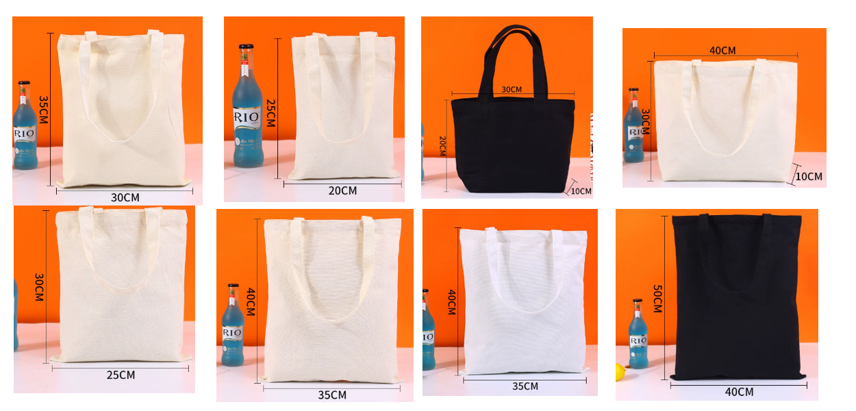 kích thước túi canvas, nhận in túi canvas