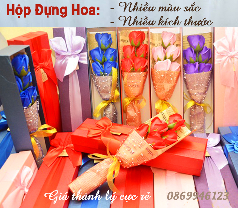 hộp đựng hoa, hộp hoa sáp thơm, hộp đựng sôcla